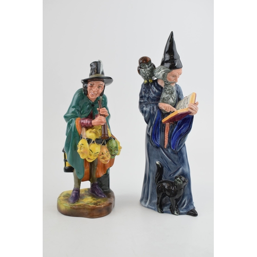 225 - Royal Doulton figures The Wizard HN2877 and The Mask Seller HN2103 (2 - both seconds).