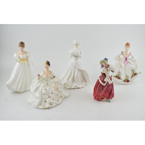 230 - Royal Doulton figures to include Country Rose HN3221, Christmas Morn (second), Kathleen (second), My... 