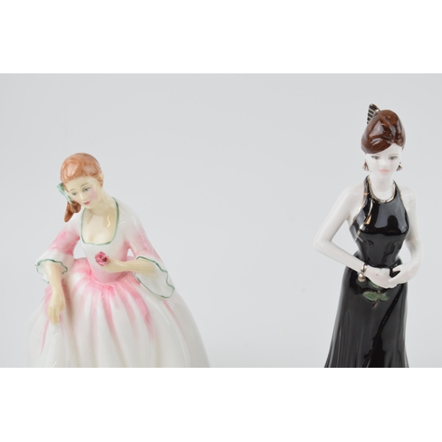 240 - Royal Doulton lady figures to include Tender Moment and Cynthia (cracked) with Coalport Stunning in ... 