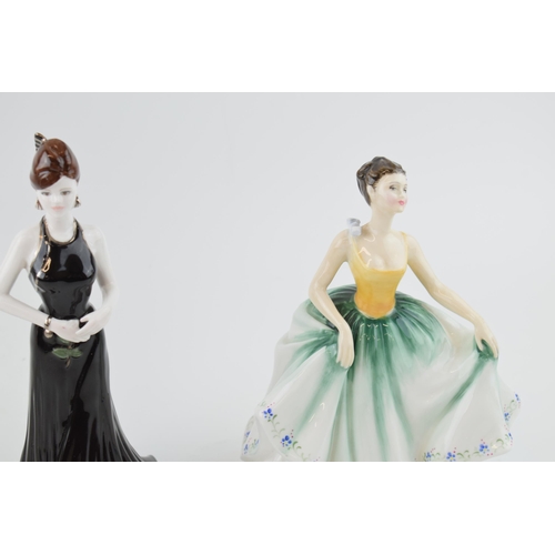 240 - Royal Doulton lady figures to include Tender Moment and Cynthia (cracked) with Coalport Stunning in ... 