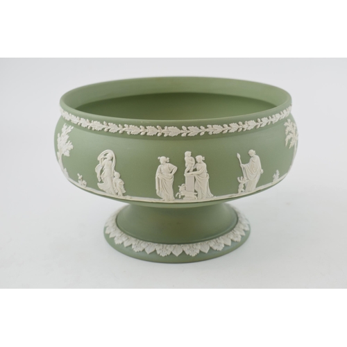 273 - A Wedgwood Jasperware sage green footed bowl 20cm diameter, height 13cm.