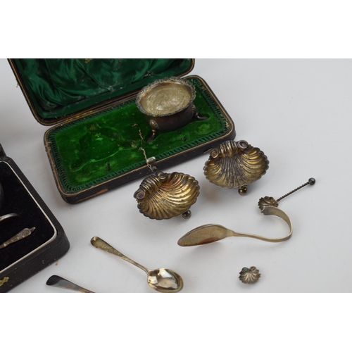 298 - A collection of antique hallmarked silver items to include spoons, christening cup and similar items... 