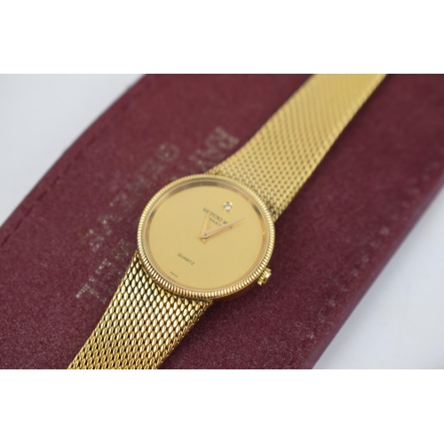 401 - A Raymond Weil 18ct gold-plated ladies watch. Gold tone round dial with quartz movement, in original... 