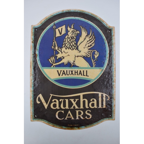 415 - Vauxhall Cars enamel advertising sign, shaped design, 43.5 x 30.5cm.