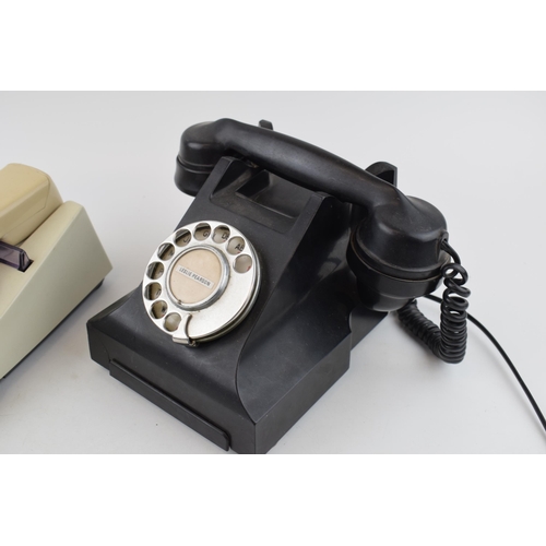 435 - A vintage bakelite rotary dial telephone together with another TELE 2/722F PO FD1 rotary dial phone.... 