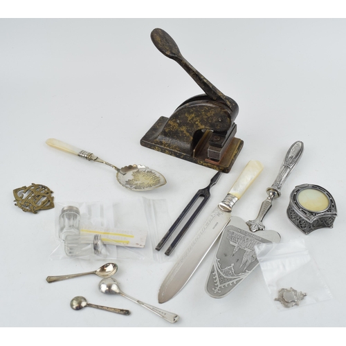 449 - A collection of mixed items to include a silver fob hallmarked Birmingham (date letter rubbed) toget... 