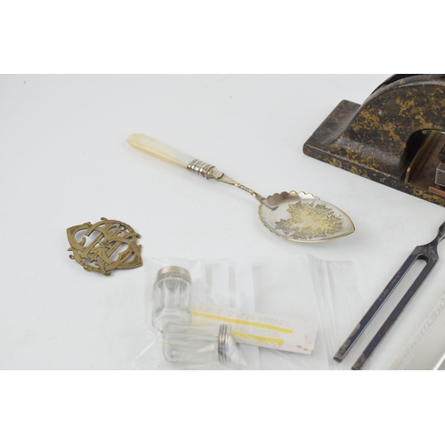 449 - A collection of mixed items to include a silver fob hallmarked Birmingham (date letter rubbed) toget... 