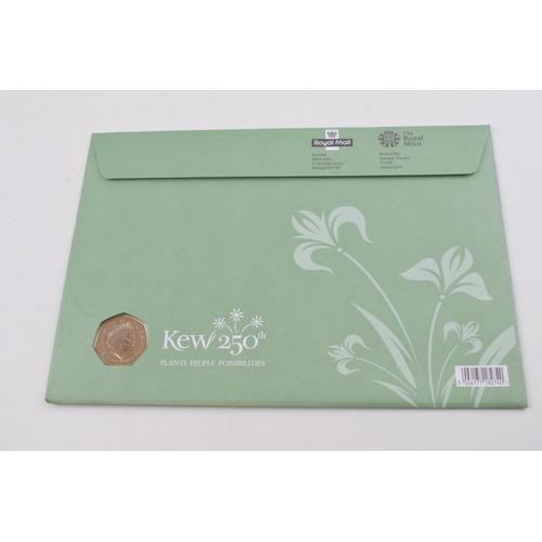 491 - Royal Mint 2009 Kew Gardens 250th Anniversary 50 pence coin first day cover.