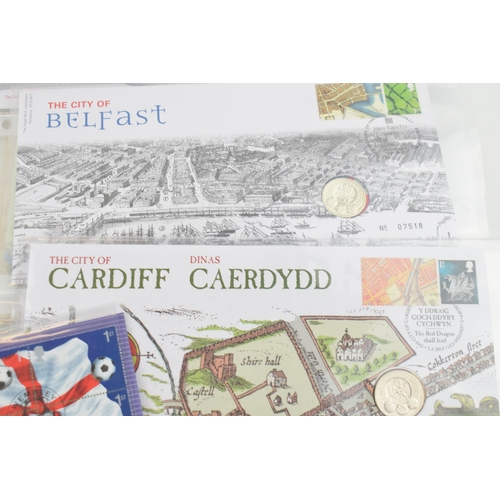 494 - A collection of First Day Covers, with 17 old £1 covers and 3 old £2 covers, to include a Celebratio... 