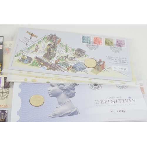 494 - A collection of First Day Covers, with 17 old £1 covers and 3 old £2 covers, to include a Celebratio... 