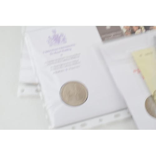 496 - A collection of 22 First Day Covers with £5 coins attached, to include 1917 Wedding, London 2012, Th... 