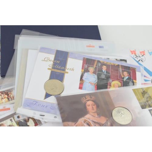 496 - A collection of 22 First Day Covers with £5 coins attached, to include 1917 Wedding, London 2012, Th... 