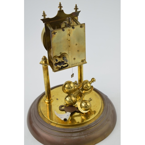 507 - Early 20th century Anniversary Clock on brass base. Height 31cm.