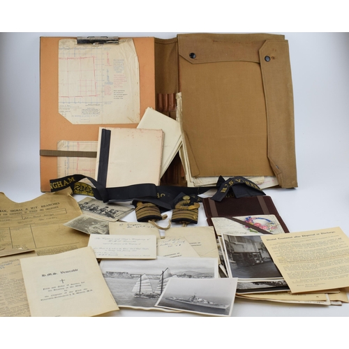 554 - A collection of military items to include map case containing War Department sheet maps of Anglesey,... 