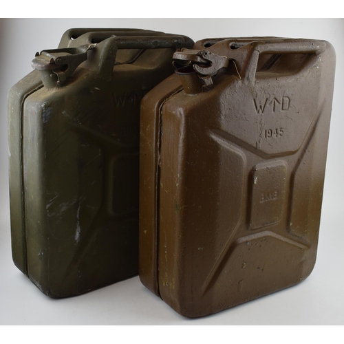 559 - A pair of World War Two British Army jerry cans, both dated 1945, 46cm tall (2).