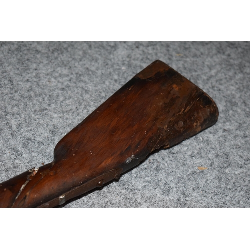 560 - Antique percussion musket with working action, obsolete calibre, 141cm long, collection only.