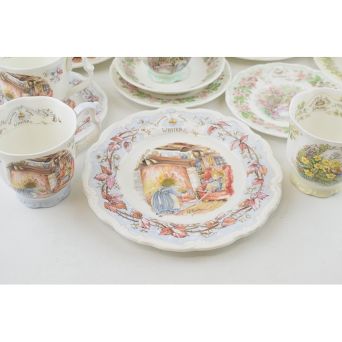 187 - Royal Doulton Brambly Hedge items to include beakers such as Spring, Autumn and Winter, with 3 trios... 