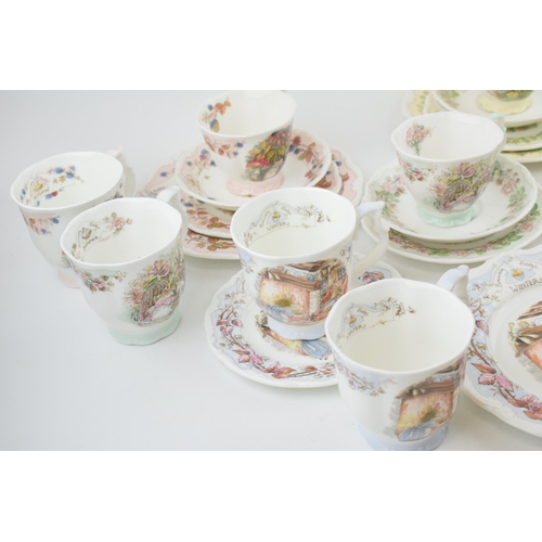 187 - Royal Doulton Brambly Hedge items to include beakers such as Spring, Autumn and Winter, with 3 trios... 