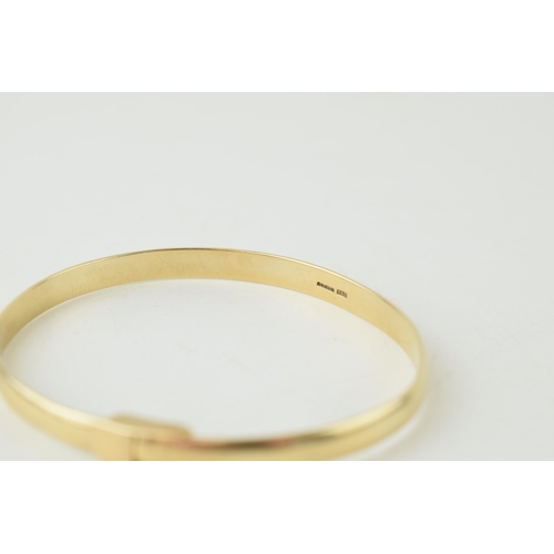 350 - 9ct hallmarked solid gold bangle, 16g