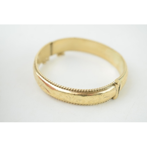 351 - 9ct hallmarked hollow gold bangle, 20.7g