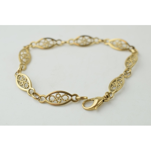 356 - 9ct gold hallmarked bracelet 7.4g.