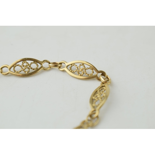 356 - 9ct gold hallmarked bracelet 7.4g.