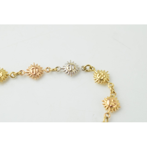 361 - 18ct gold 3 colour gold bracelet, 19cm, 6.1g