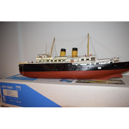 679 - Model Boat, Kit built model of the 'Glen Sanno', dual funnel passenger ferry. Detailed rigging and p... 