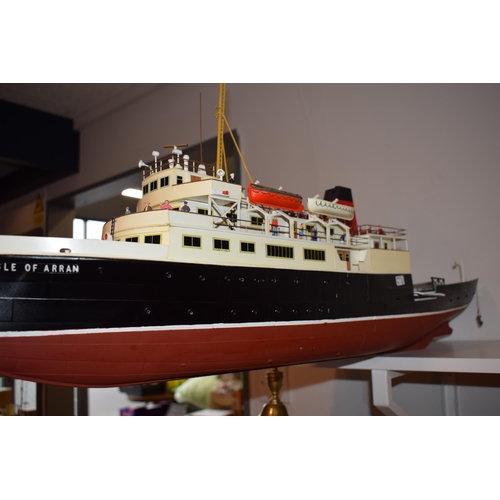 680 - Model Boat, Kit built model of the 'Isle of Arran' ferry. Detailed passengers, lifeboats and nautica... 