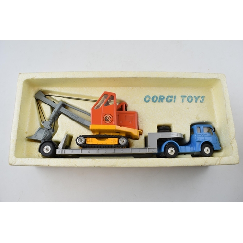 670 - Boxed Corgi Major Toys Gift Set No 27 Bedford Machinery Carrier with Priestman Shovel, 1128 Priestma... 