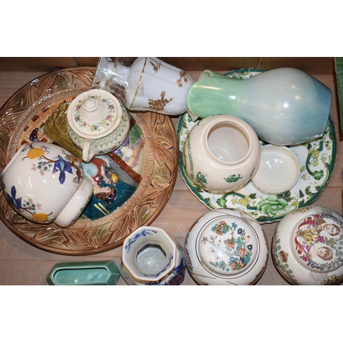 75B - Mixed ceramics to include ginger jars vases and jugs by manufacturers Sadler, Doulton and Sylvac. (Q... 