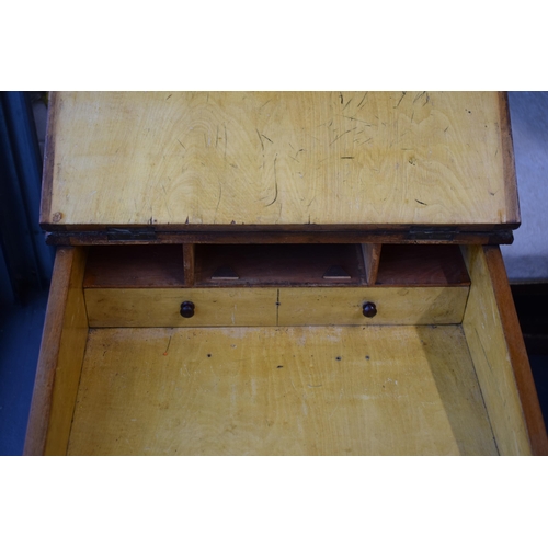 528 - Victorian inlaid slopefront mahogany Davenport desk, with leather insert, with drawers to right hand... 