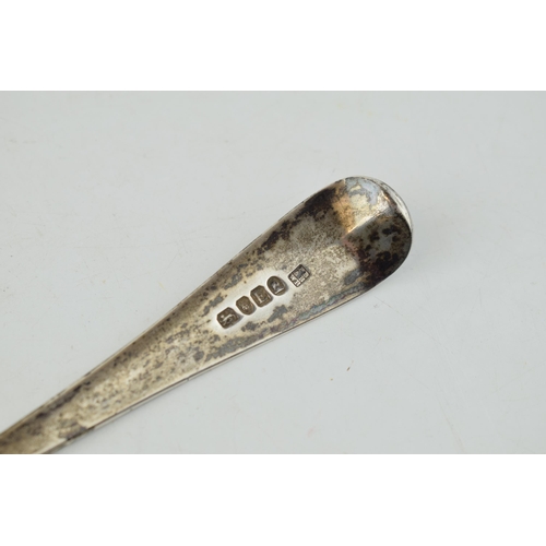 374 - Georgian silver basting spoon, London 1800, Bateman, 83.5 grams, 29.5cm long.