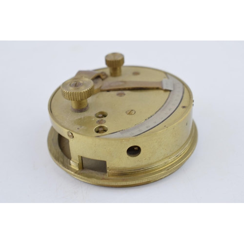 396 - A brass cased pocket sextant, 8cm diameter.