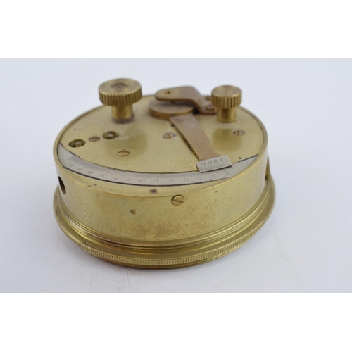 396 - A brass cased pocket sextant, 8cm diameter.