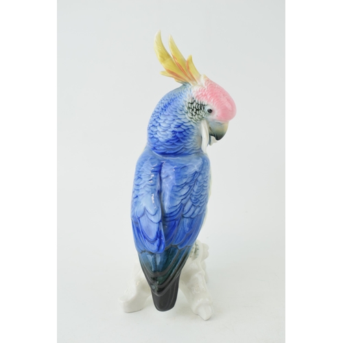 123 - Karl Ens figure of a parrott / cockatoo, 19.5cm tall (slight af).