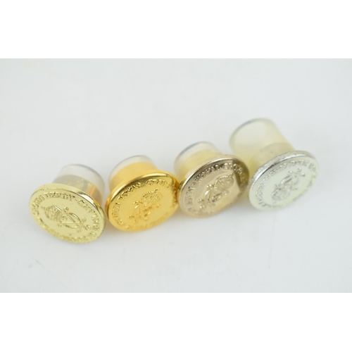 14 - 4 Royal Crown Derby gold stoppers / first quality stoppers with rubber grips (4).