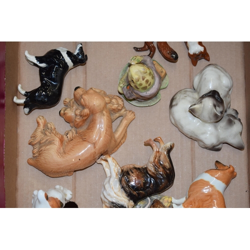 161 - Beswick to include foxes, a mouse, a Royal Albert Jeremy Fisher figure, a Royal Doulton Rough Collie... 