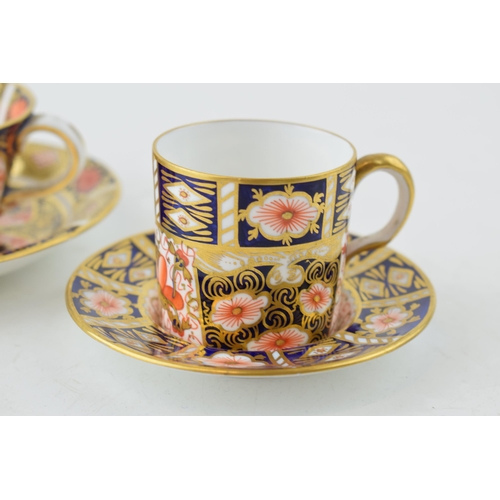 2 - Royal Crown Derby coffee can and saucer (diameter 9.5cm) together with tea cup and saucer (diameter ... 