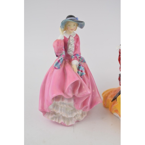 218 - Royal Doulton figure 'Belle' HN 3702, 'Top O' The Hill' HN 4778, together with 'Top O' The Hill HN 1... 