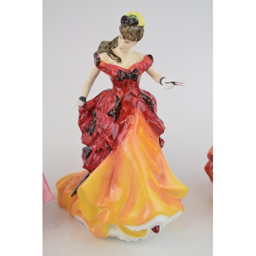 218 - Royal Doulton figure 'Belle' HN 3702, 'Top O' The Hill' HN 4778, together with 'Top O' The Hill HN 1... 