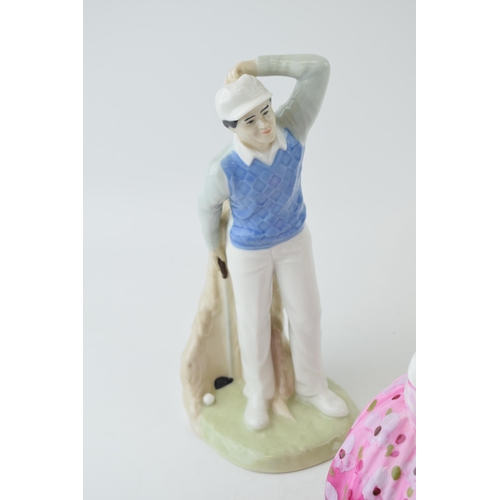 219 - Royal Doulton figure 'Golfer' H.N 2992, 'Victoria' H.N 2471 Together with 'Dreaming' HN 3133. Height... 