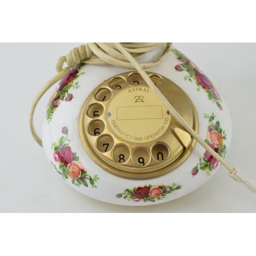 239 - Royal Albert 'Old Country Roses' antique style rotary dial telephone made by Astral Telecoms England... 