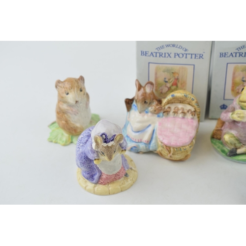 245 - Royal Albert Beatrix Potter figures to include 'Lady Mouse', 'Timmy Willie', 'Mrs Rabbit & Bunnies',... 