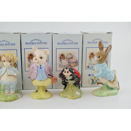 247 - Royal Albert Beatrix Potter boxed figures to include 'Peter Rabbit', 'Mother Ladybird', 'Pigling Bla... 