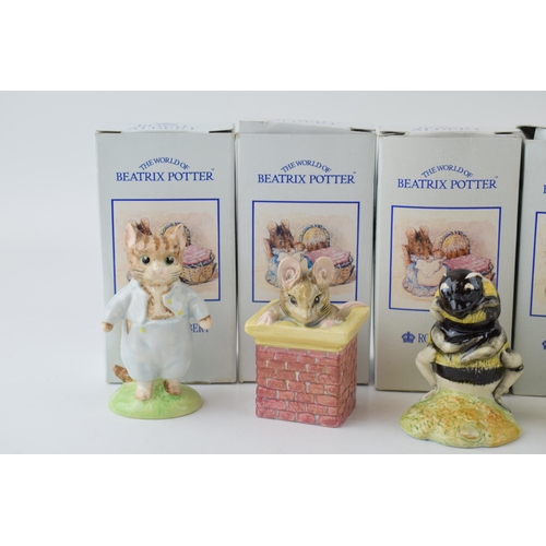 247 - Royal Albert Beatrix Potter boxed figures to include 'Peter Rabbit', 'Mother Ladybird', 'Pigling Bla... 