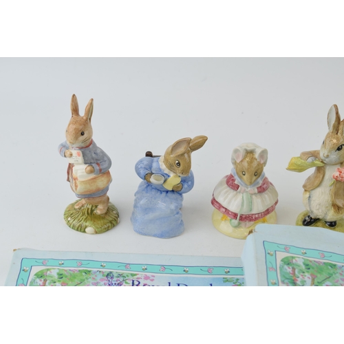 251 - Royal Albert Beatrix Potter boxed figures to include 'Peter with Postbag', 'Mrs TiggyWinkle', 'Cotto... 