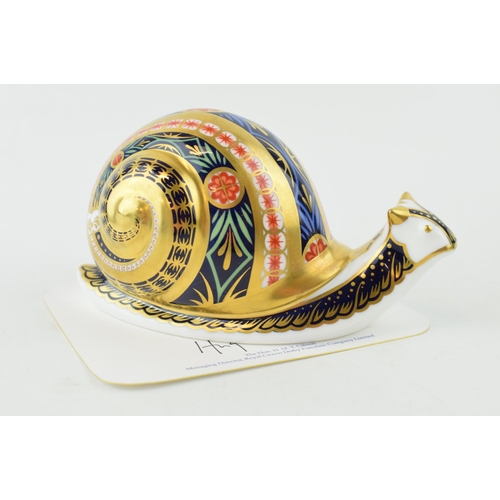 33 - A Royal Crown Derby paperweight, Garden Snail, this is number 3,483 of a limited edition of 4,500, g... 