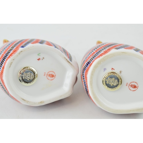 50 - Two Royal Crown Derby Tiger Cub paperweights, decorated in the Imari palate, date mark for 1991 (LIV... 