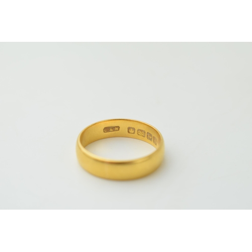 340 - 22ct gold wedding band, 5.5 grams, size R.